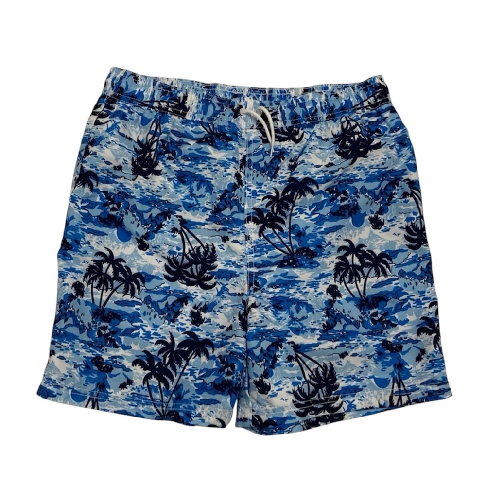 Janie And Jack Blue Tropical Boys Swim Shorts Boys Size 16